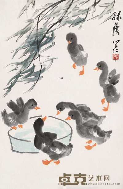 沈学仁  绿荫图 镜心 68×45cm